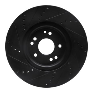 Mercedes-Benz SL600 Brake Rotor (1) - Left Front - R1 Concepts - Drilled & Slotted - Black - `94-`02 Mercedes-Benz SL600 Brake Rotor (1) - Left Front - R1 Concepts - Drilled & Slotted - Black - `94-`02